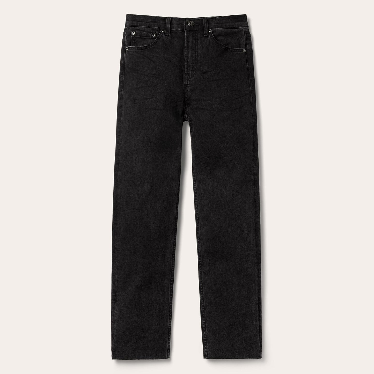 Black 915 High Rise Straight Fit Crop Jeans / Stetson