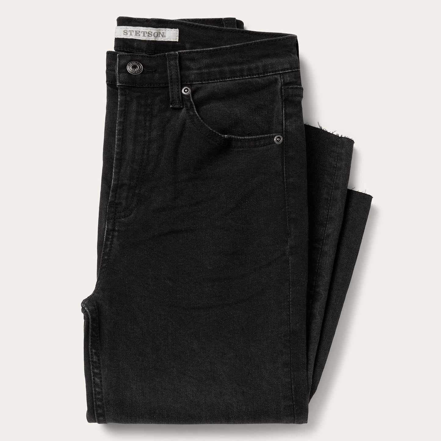 Black 915 High Rise Straight Fit Crop Jeans / Stetson