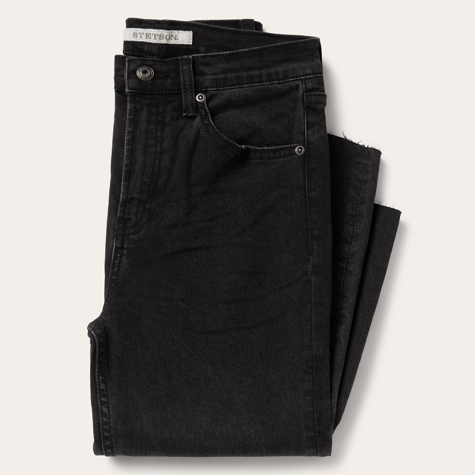 Black 915 High Rise Straight Fit Crop Jeans / Stetson