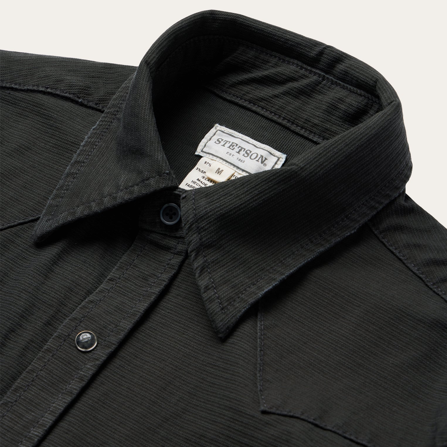 Grey Charcoal Corded Denim Shirt / Stetson