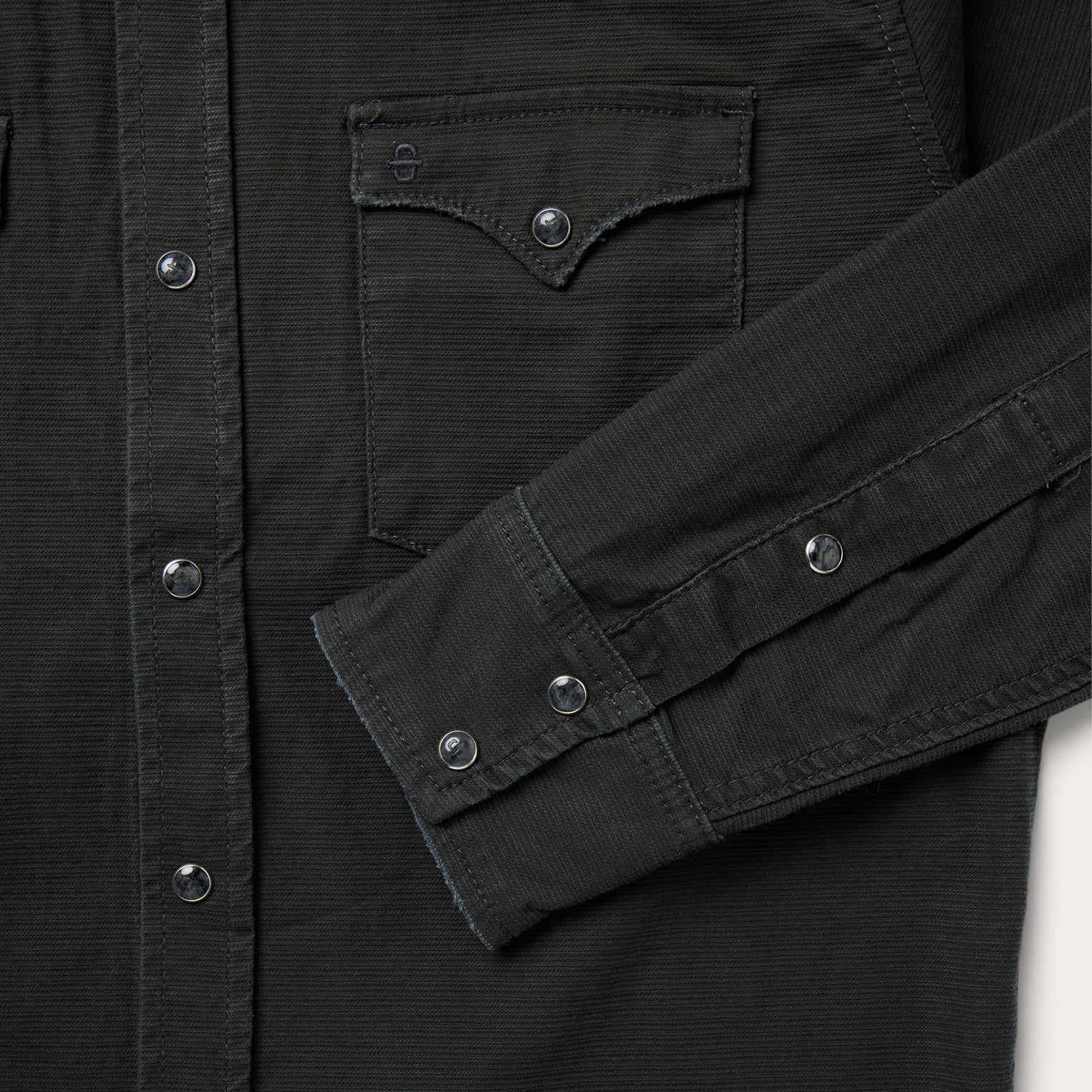 Grey Charcoal Corded Denim Shirt / Stetson