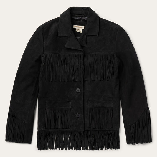 Black Fringe Suede Jacket / Stetson