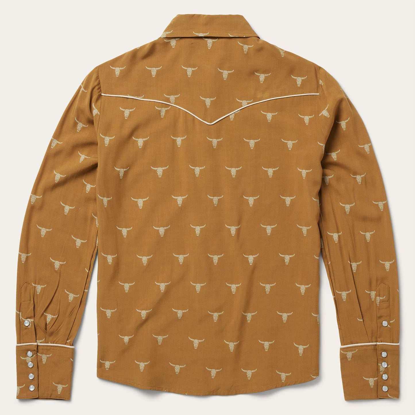Brown Mojave Longhorn Print Snap Western Shirt / Stetson