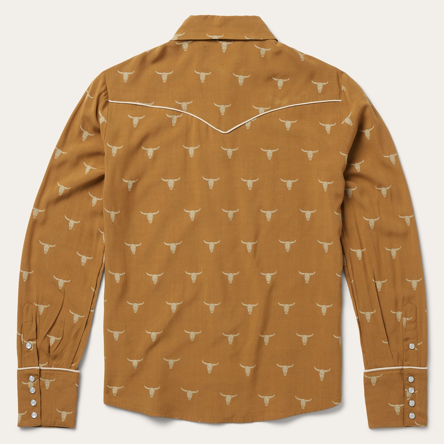 Brown Mojave Longhorn Print Snap Western Shirt / Stetson