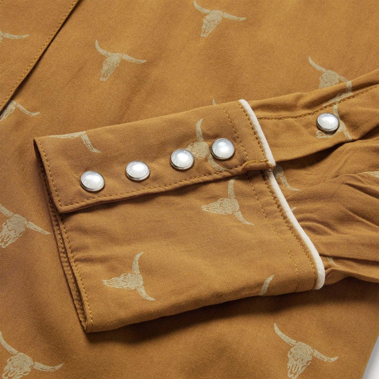 Brown Mojave Longhorn Print Snap Western Shirt / Stetson
