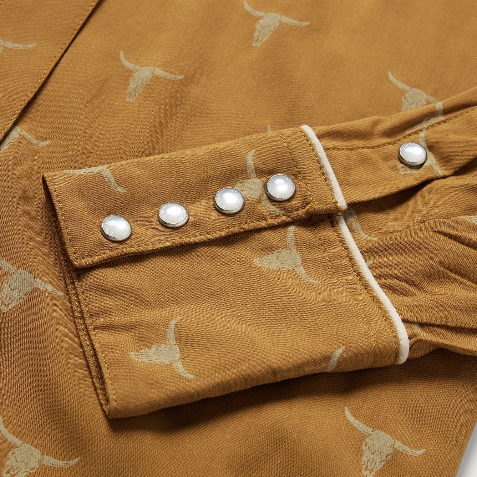 Brown Mojave Longhorn Print Snap Western Shirt / Stetson