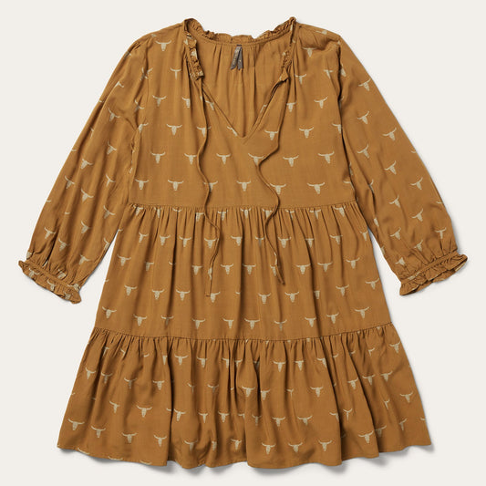 Brown Mojave Longhorn Print Dress / Stetson