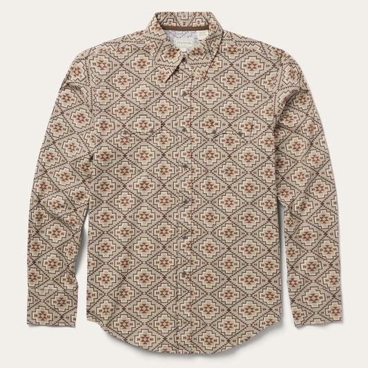 Brown Brown Aztec Poplin Western Shirt / Stetson