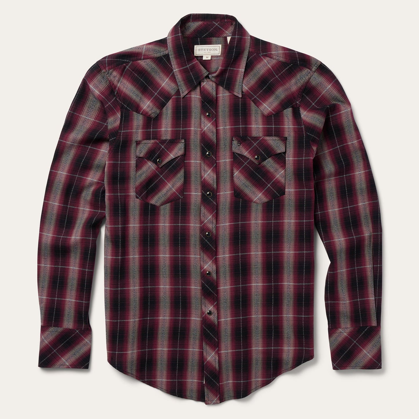 Red Red Marl Plaid Western Shirt / Stetson