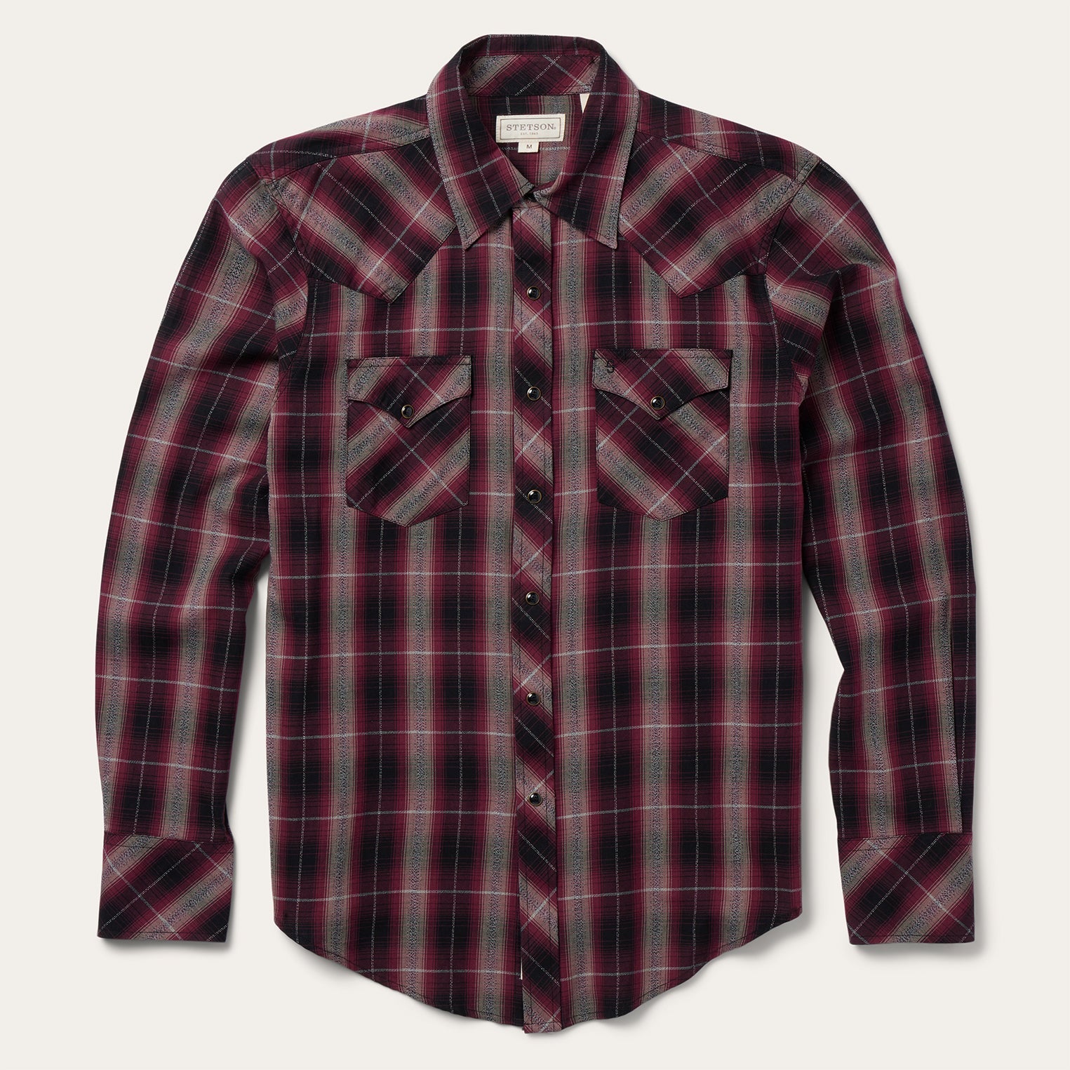 Red Red Marl Plaid Western Shirt / Stetson