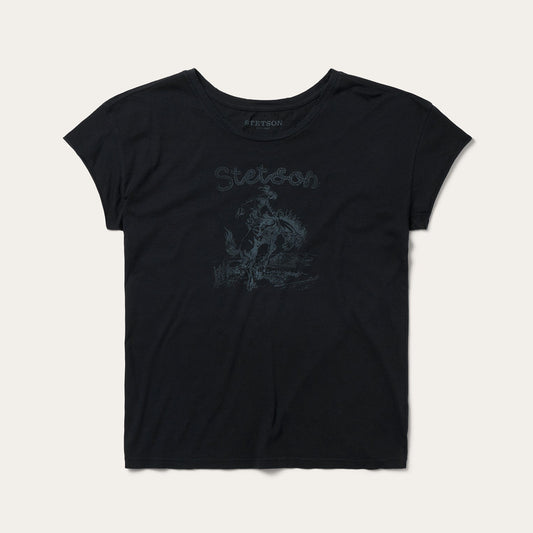 Black Bucking Cowboy Graphic Tee / Stetson