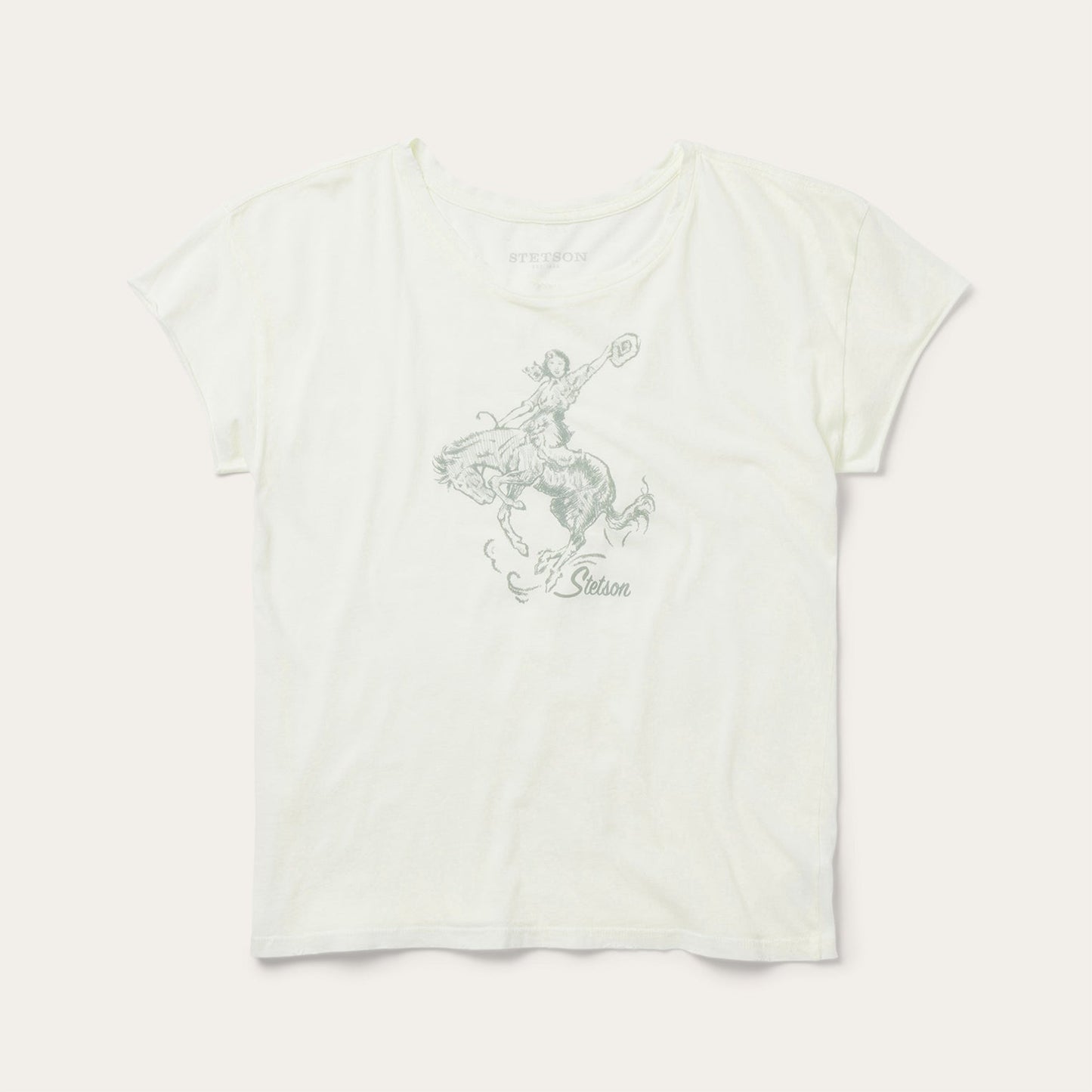 White Bucking Cowgirl Graphic Tee / Stetson