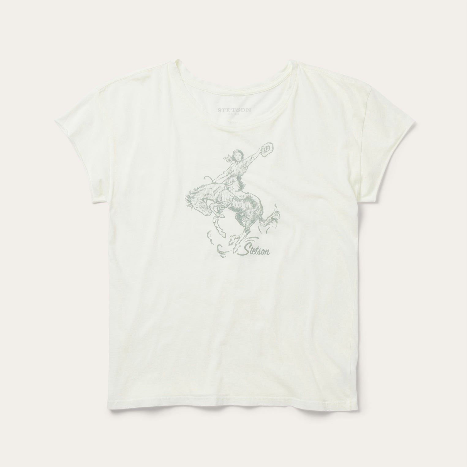 White Bucking Cowgirl Graphic Tee / Stetson