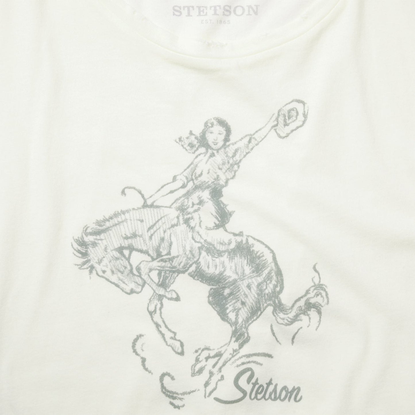 White Bucking Cowgirl Graphic Tee / Stetson