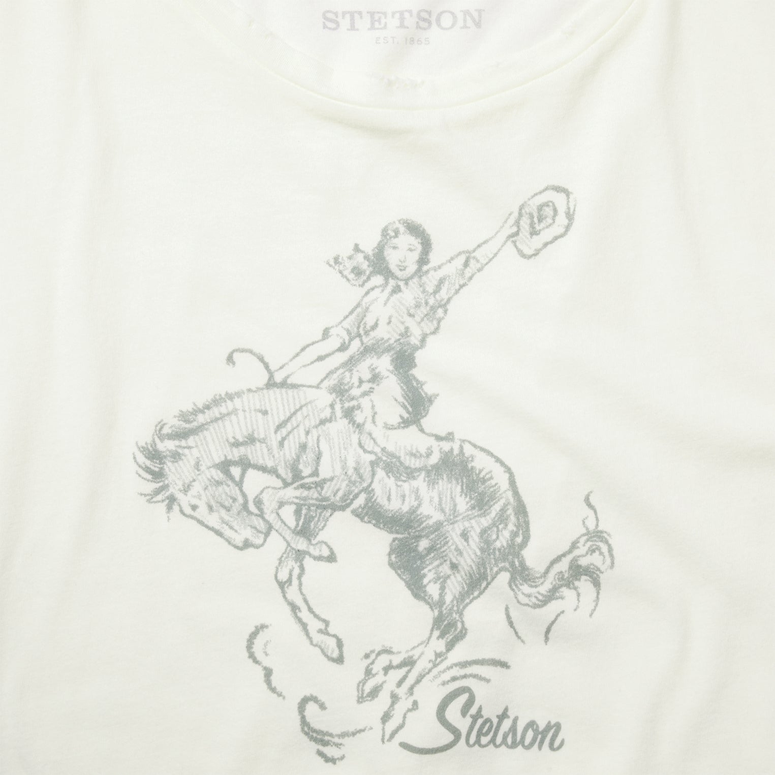 White Bucking Cowgirl Graphic Tee / Stetson