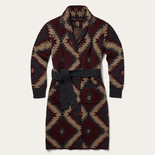Wine Aztec Duster Sweater / Stetson