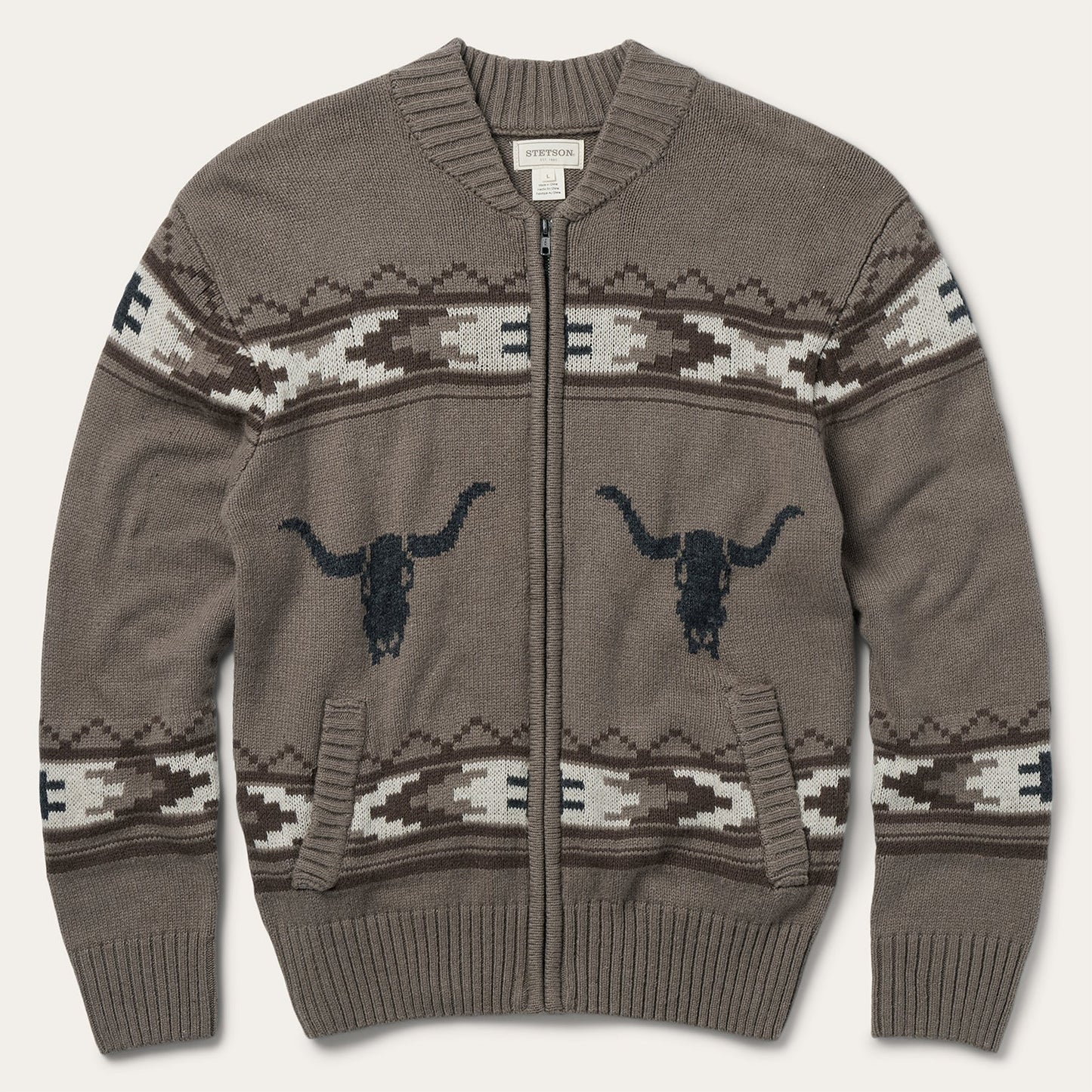 Brown Longhorn Cardigan / Stetson