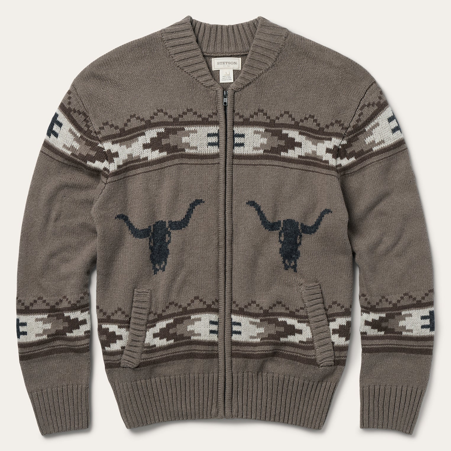 Brown Longhorn Cardigan / Stetson