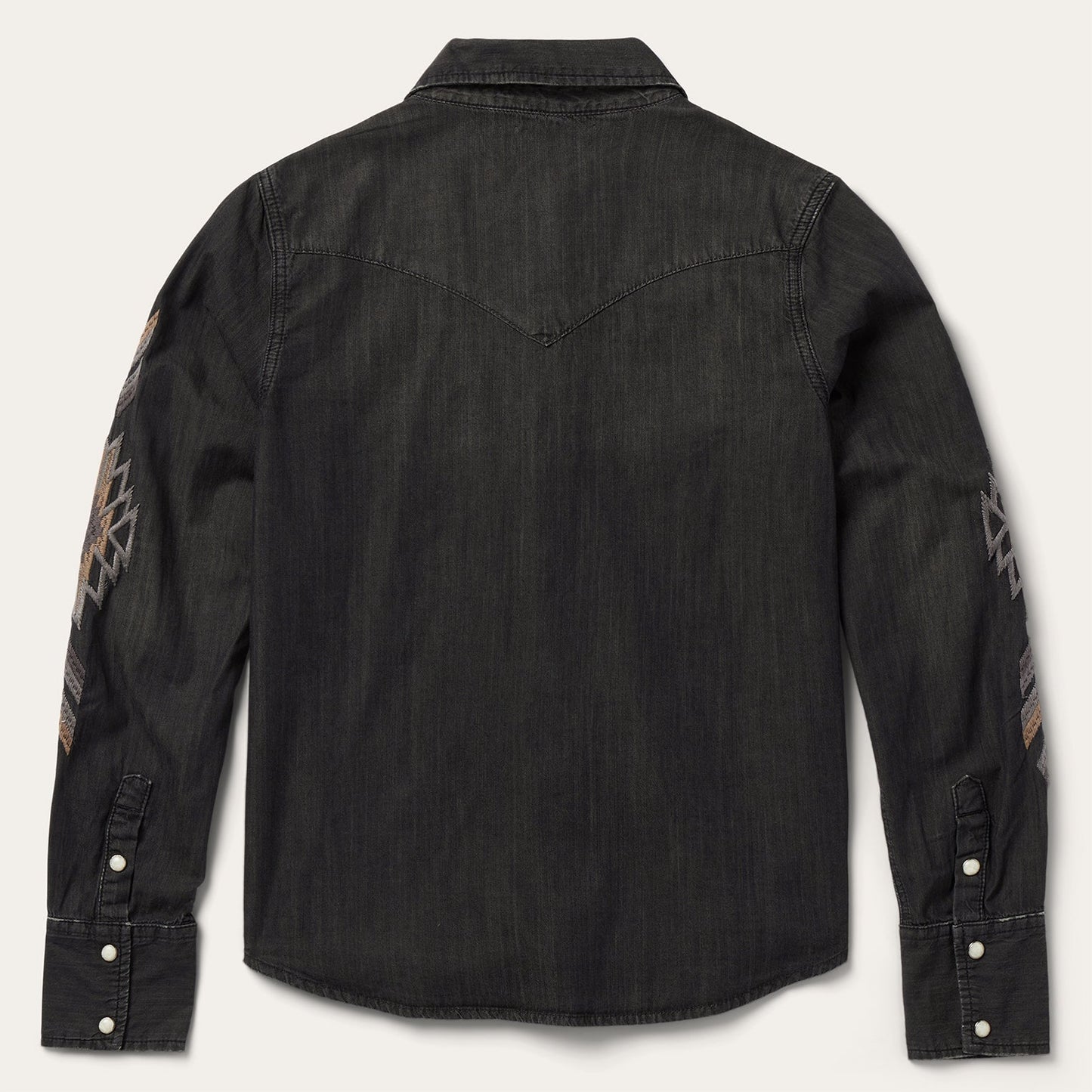 Black Embroidered Black Denim Shirt / Stetson