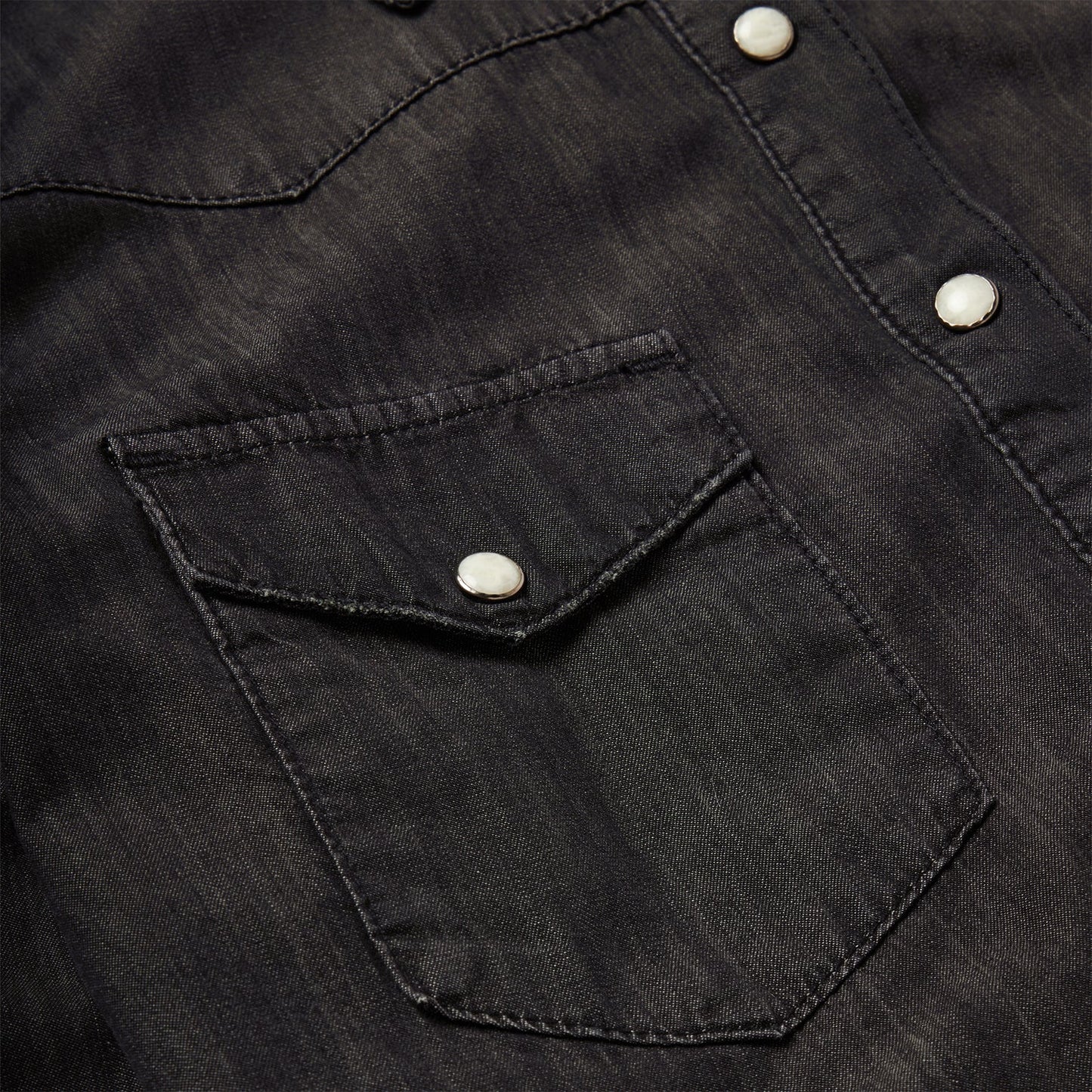 Black Embroidered Black Denim Shirt / Stetson