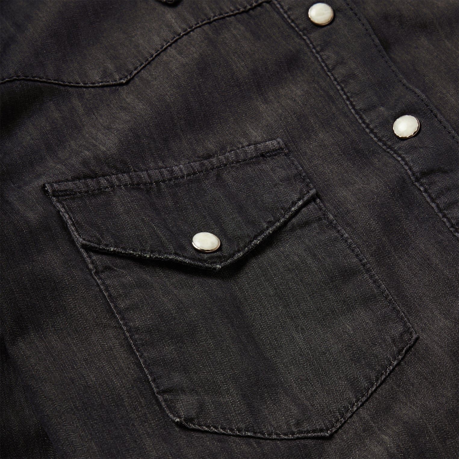 Black Embroidered Black Denim Shirt / Stetson