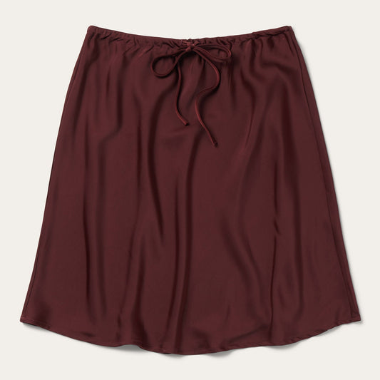 Red Wine Satin Skirt / Stetson