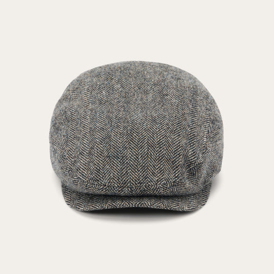 Anthra Melange Herringbone Wool Herringbone Driver Cap / Stetson