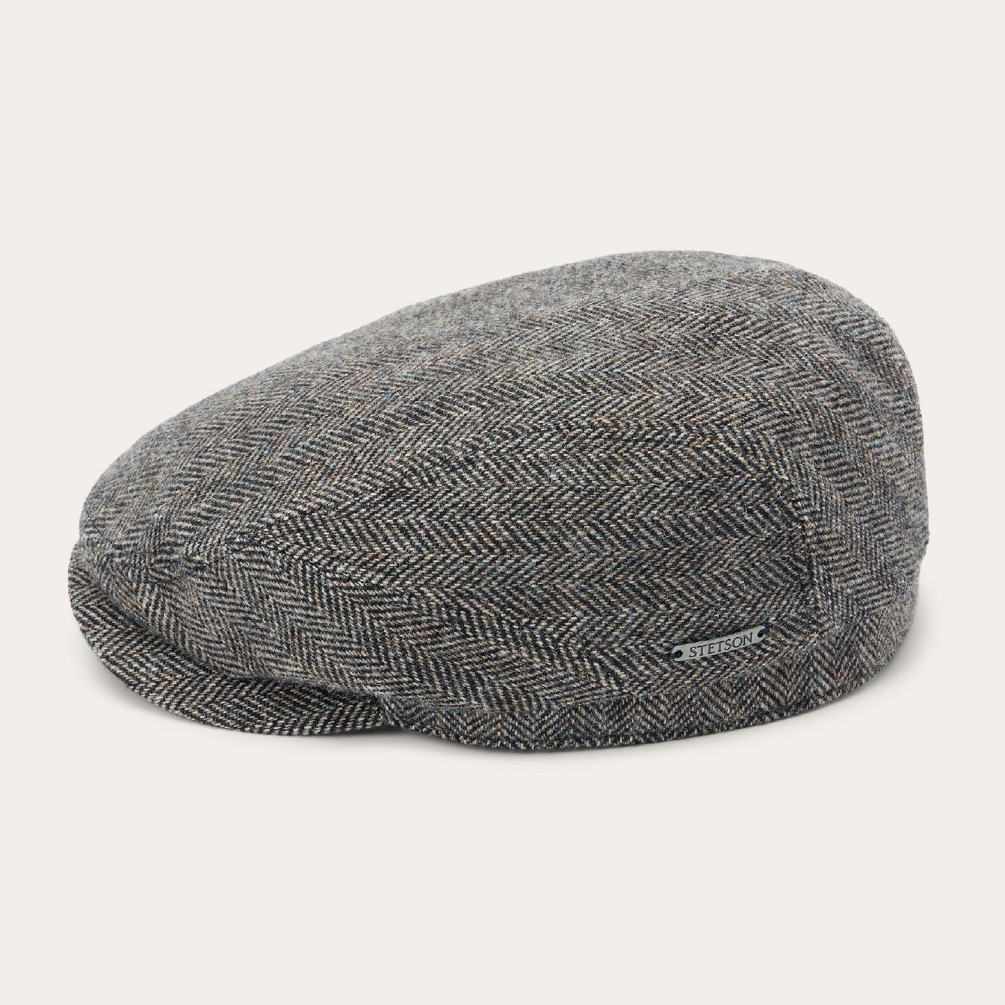 Anthra Melange Herringbone Wool Herringbone Driver Cap / Stetson