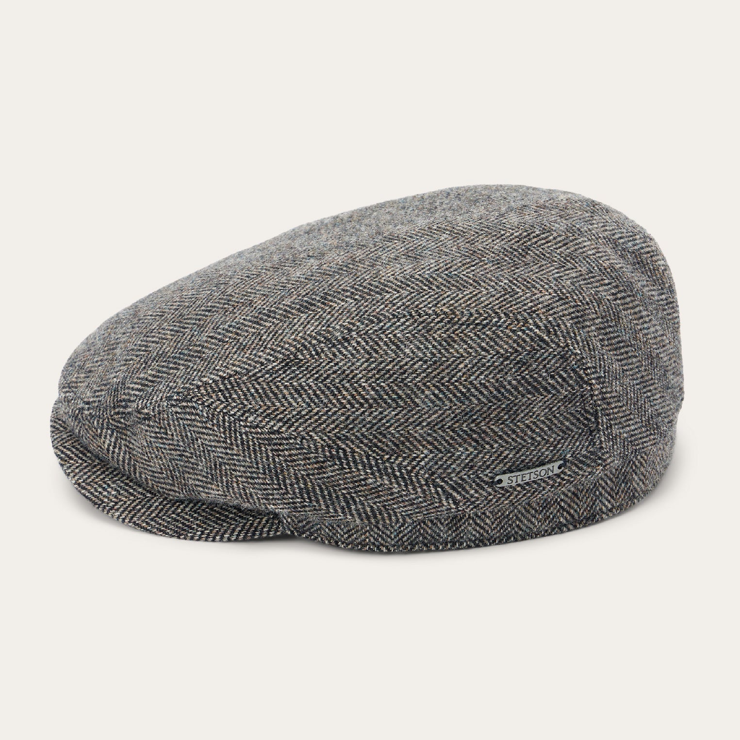 Anthra Melange Herringbone Wool Herringbone Driver Cap / Stetson