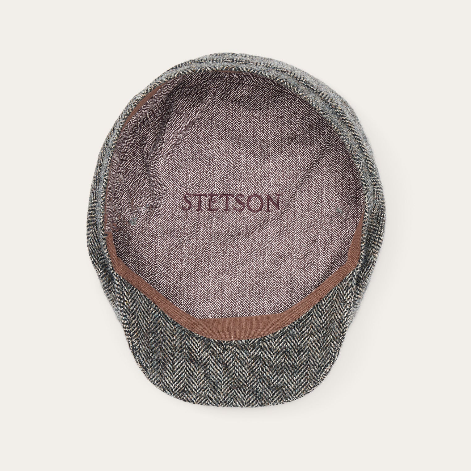 Anthra Melange Herringbone Wool Herringbone Driver Cap / Stetson