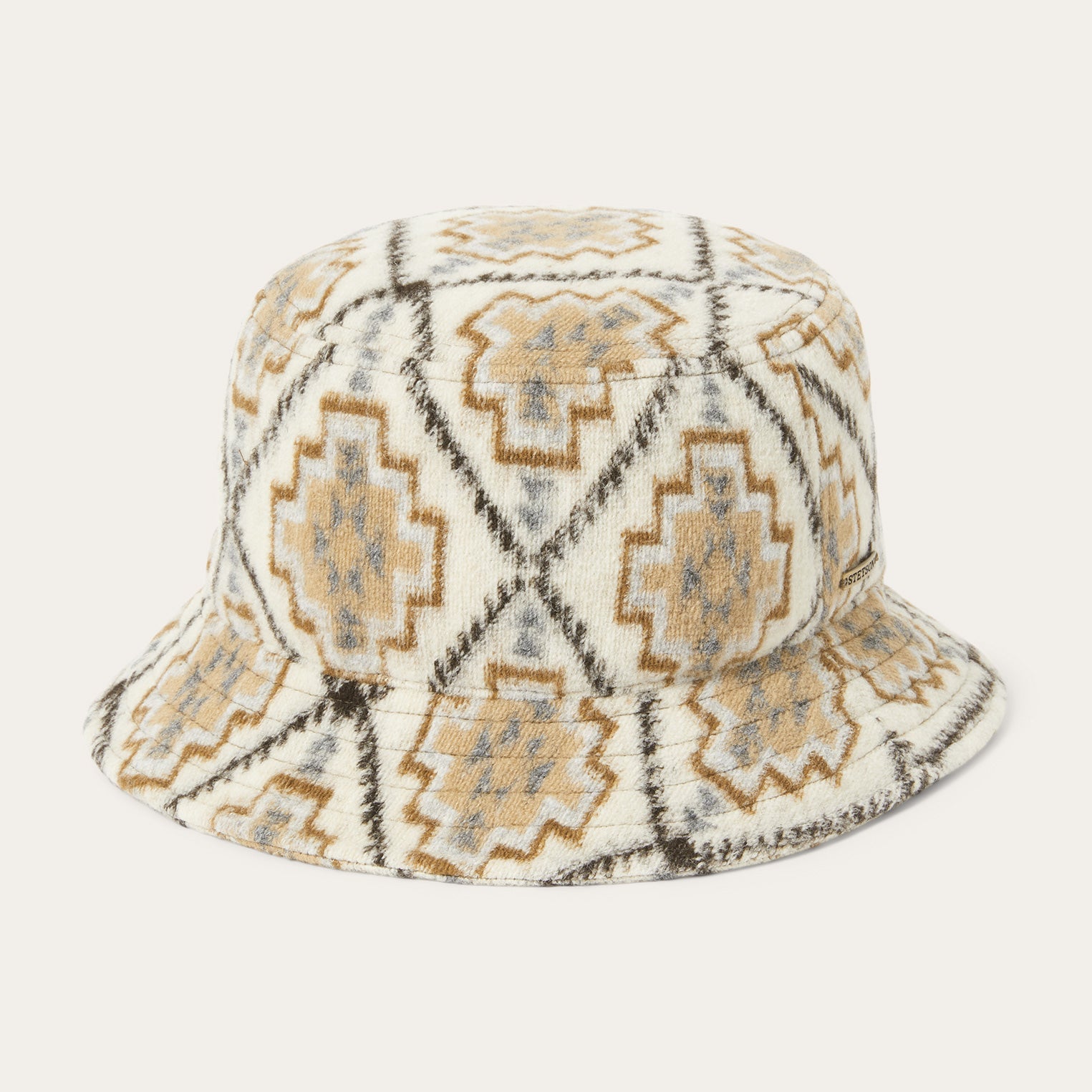 Off White / Beige Navajo Jersey Bucket Hat / Stetson