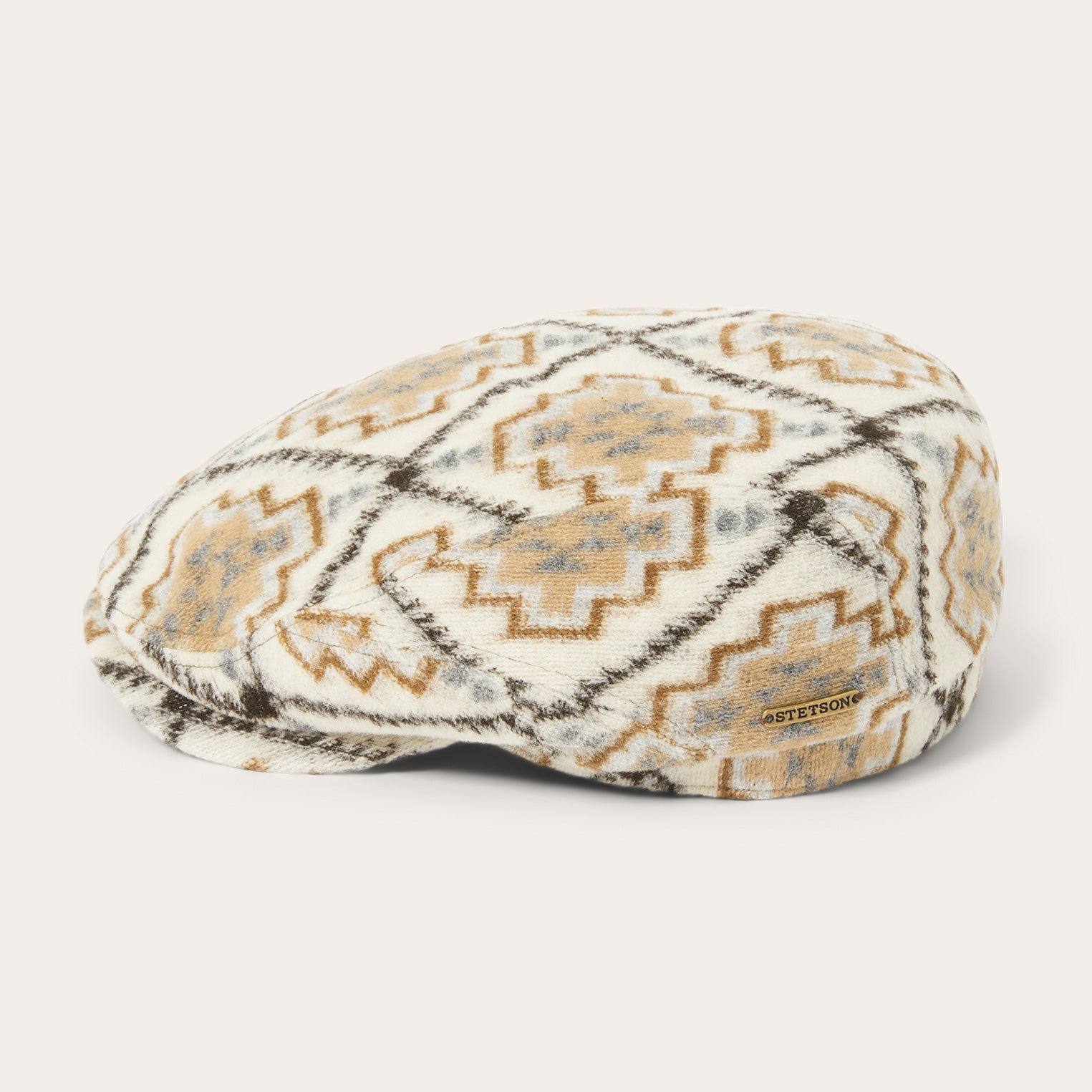 Off White / Beige Navajo Jersey Driver Cap / Stetson