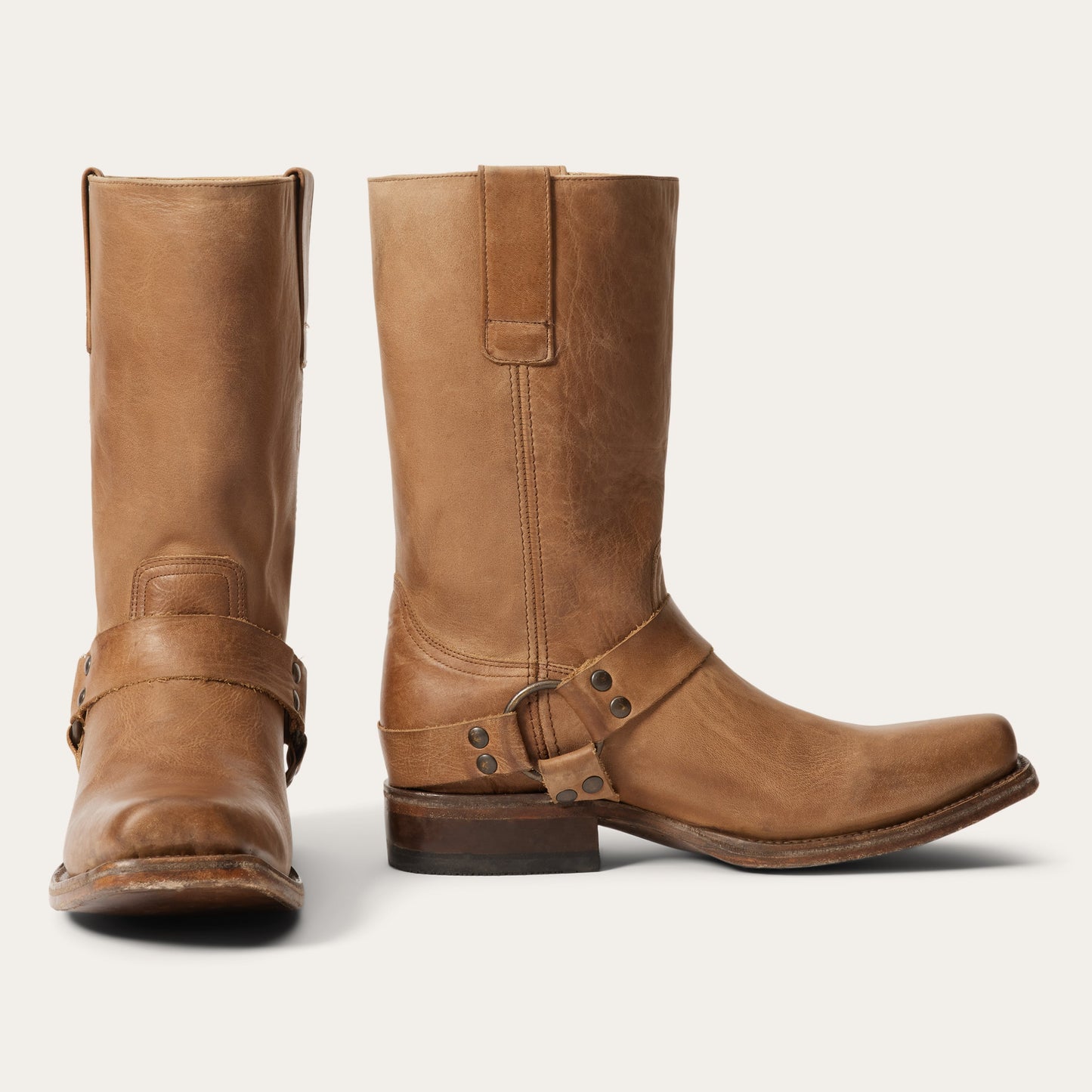 Burnished Vintage Tan Heritage Harness Boots / Stetson