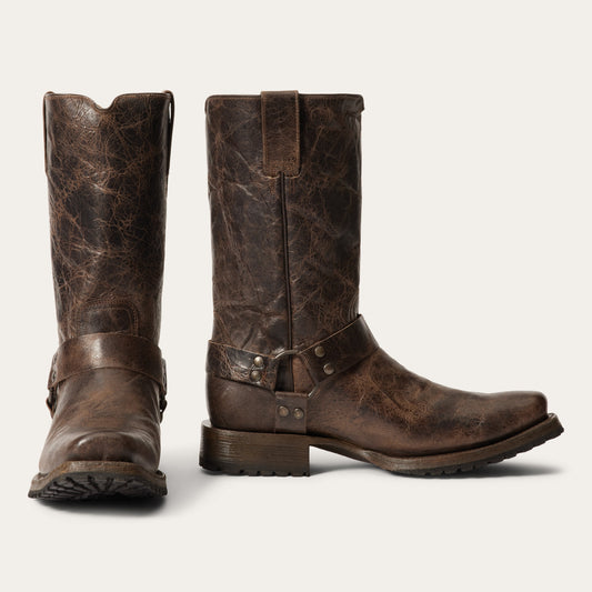 Waxed Dark Brown Heritage Harness Boots / Stetson