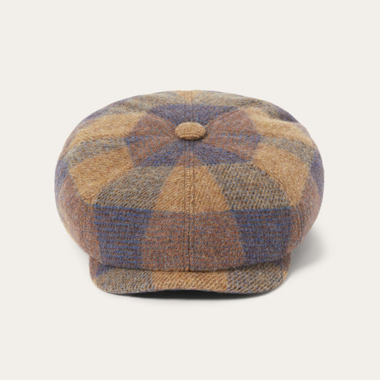 Cognac/Sand/Blue Wool Check Hatteras / Stetson