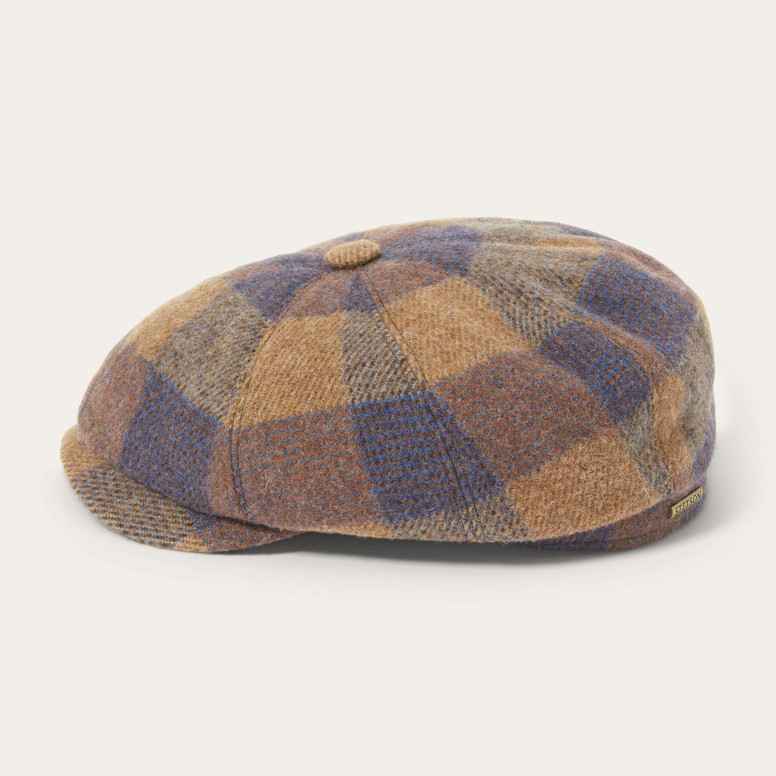 Cognac/Sand/Blue Wool Check Hatteras / Stetson