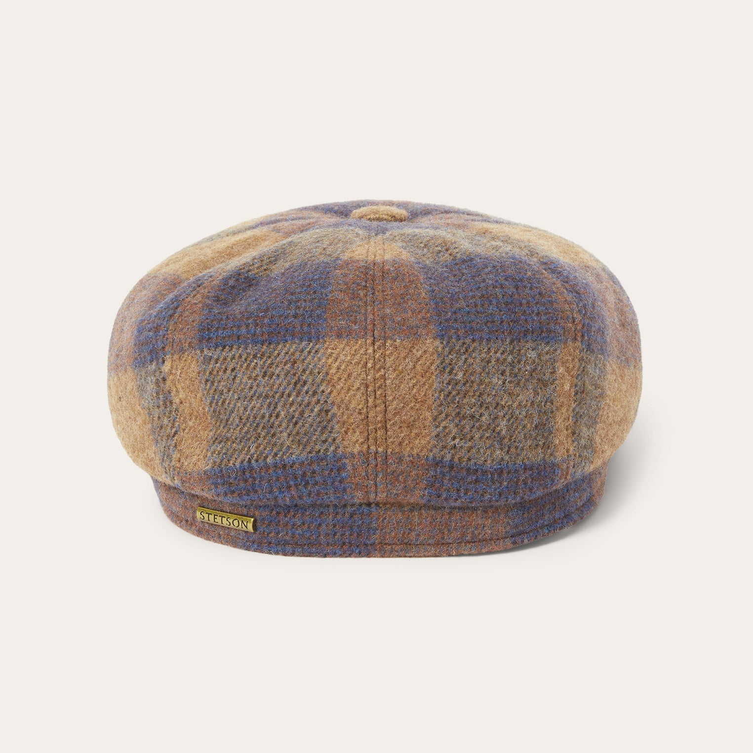 Cognac/Sand/Blue Wool Check Hatteras / Stetson