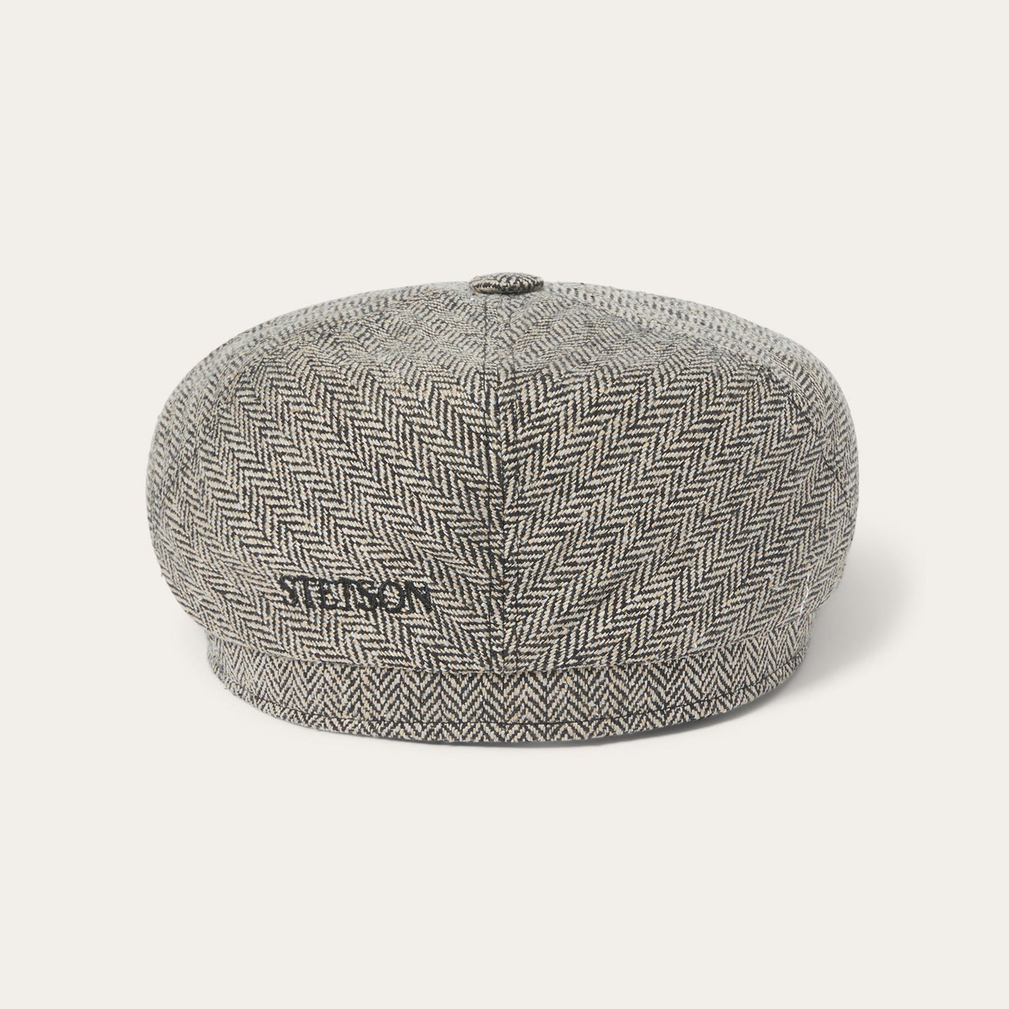 Black/Brown Herringbone Silk Six-Panel Cap / Stetson
