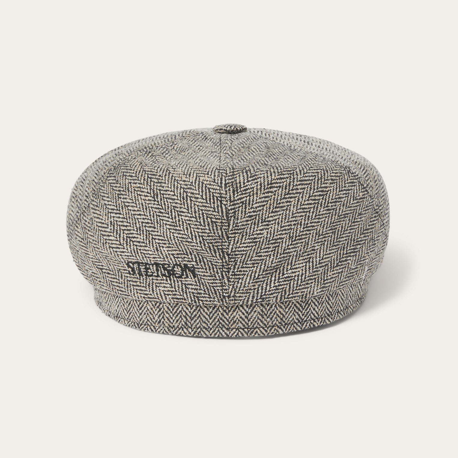 Black/Brown Herringbone Silk Six-Panel Cap / Stetson