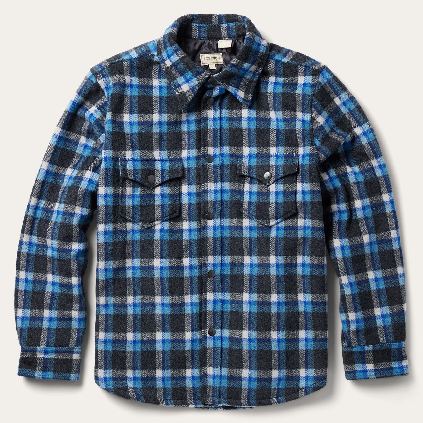 Blue Blue Plaid Quilted Shirt Jacket / Stetson