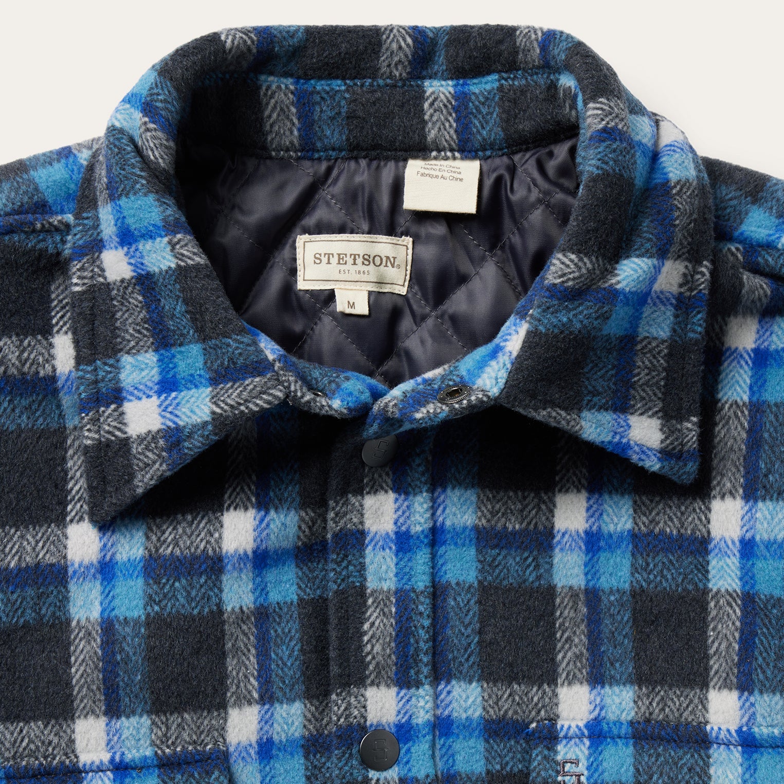 Blue Blue Plaid Quilted Shirt Jacket / Stetson