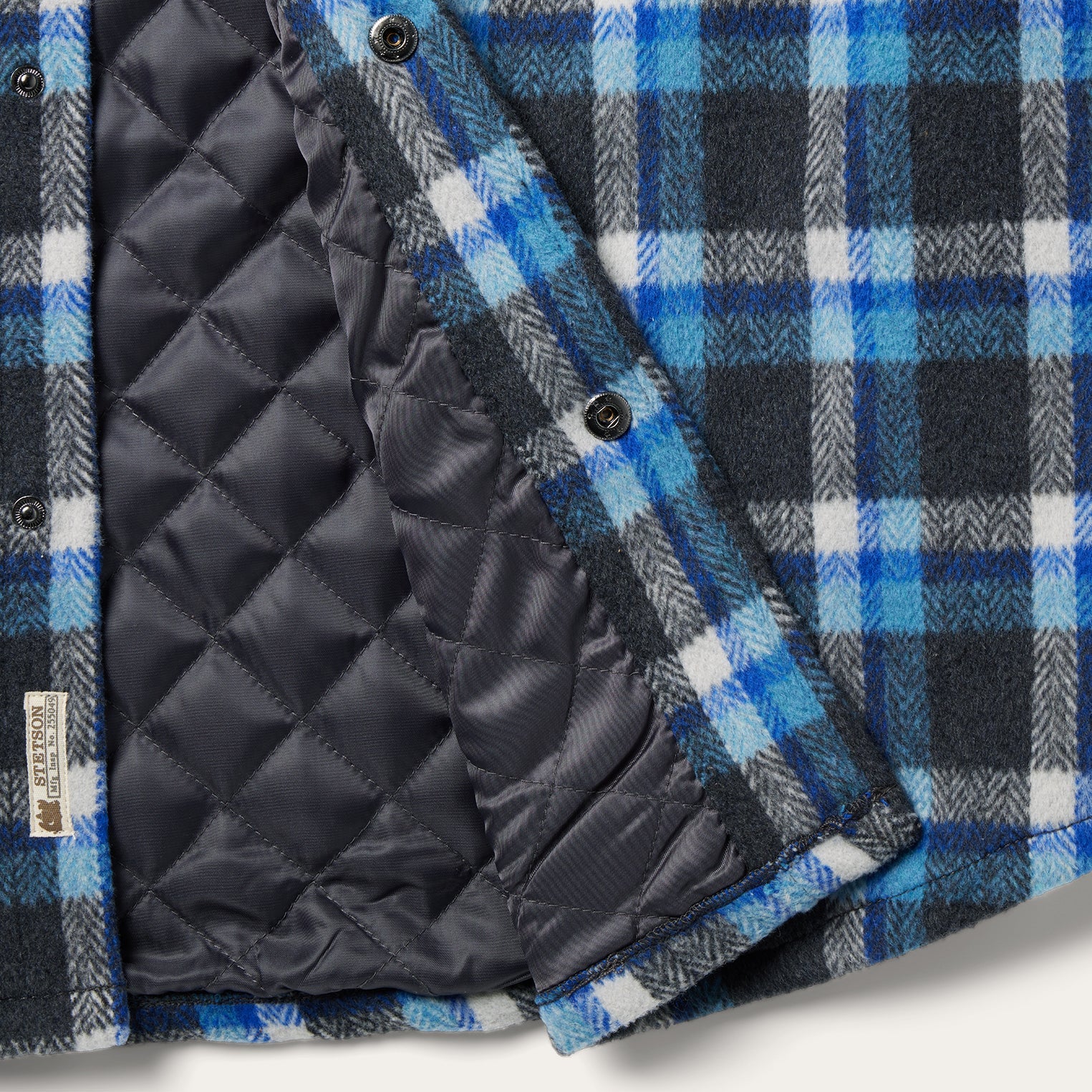 Blue Blue Plaid Quilted Shirt Jacket / Stetson