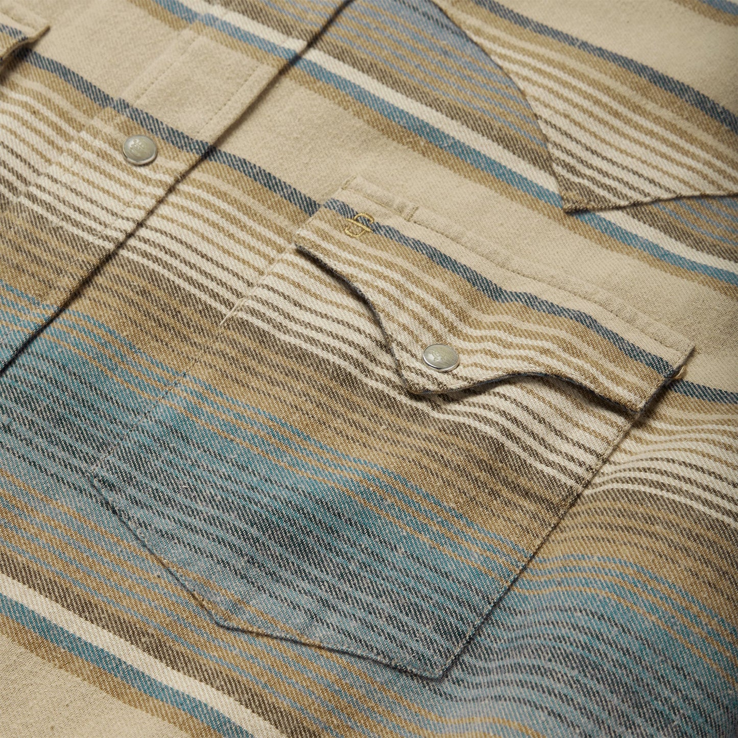 Blue Blue Stripe Flannel Western Shirt / Stetson