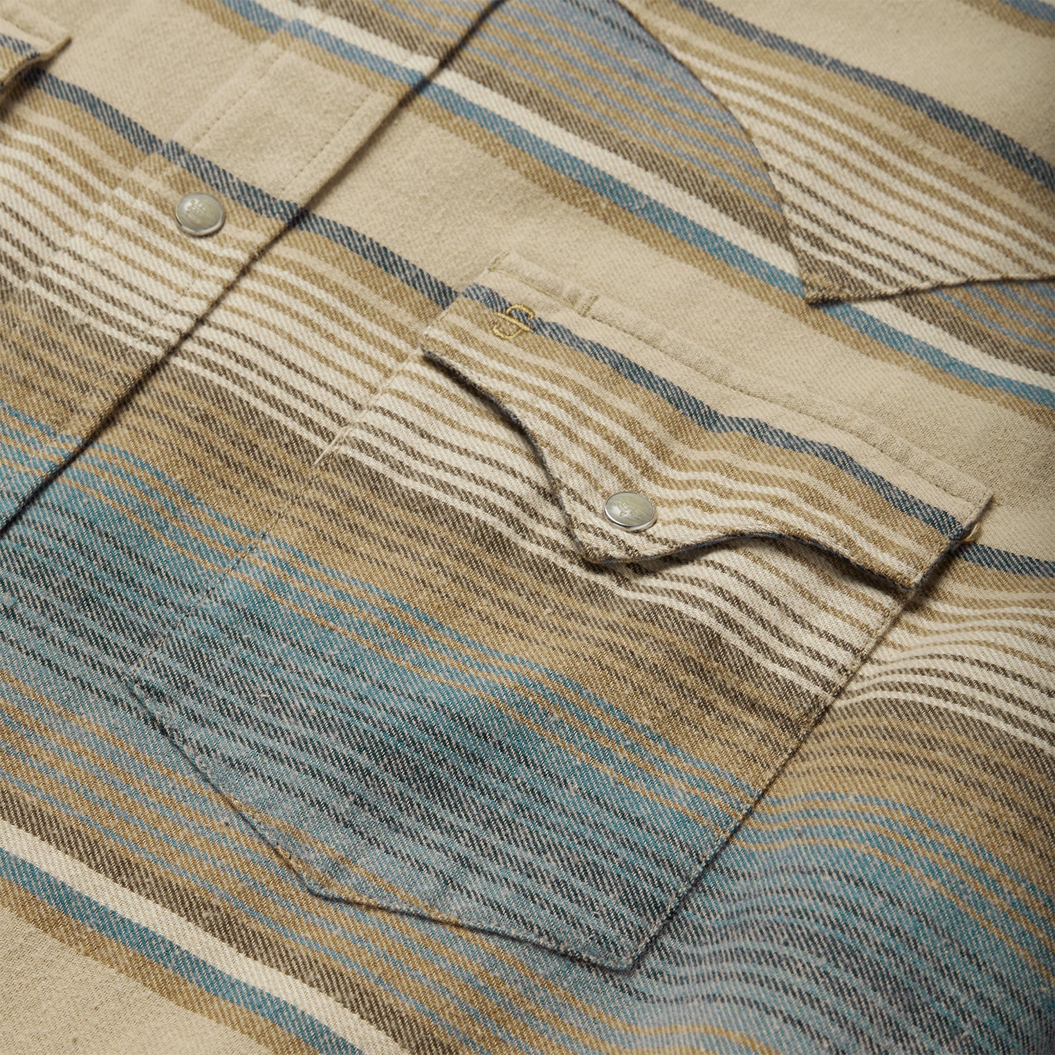 Blue Blue Stripe Flannel Western Shirt / Stetson
