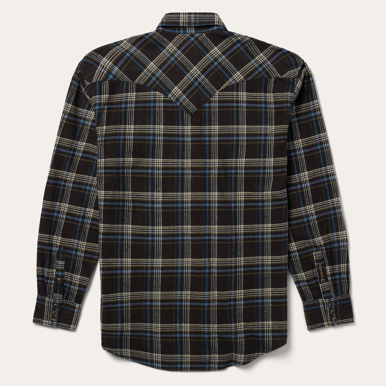 Brown Brown Plaid Flannel Western Shirt / Stetson