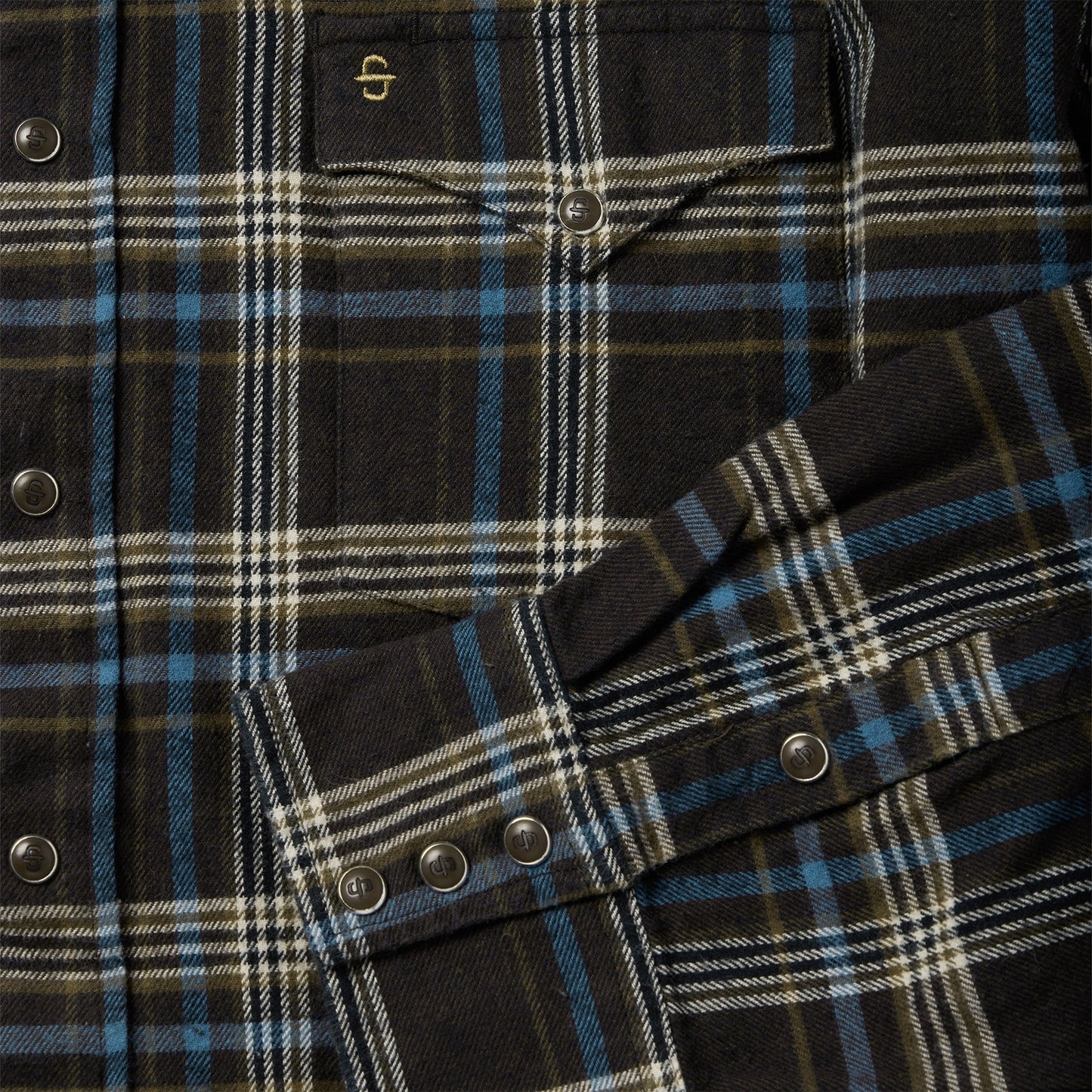 Brown Brown Plaid Flannel Western Shirt / Stetson