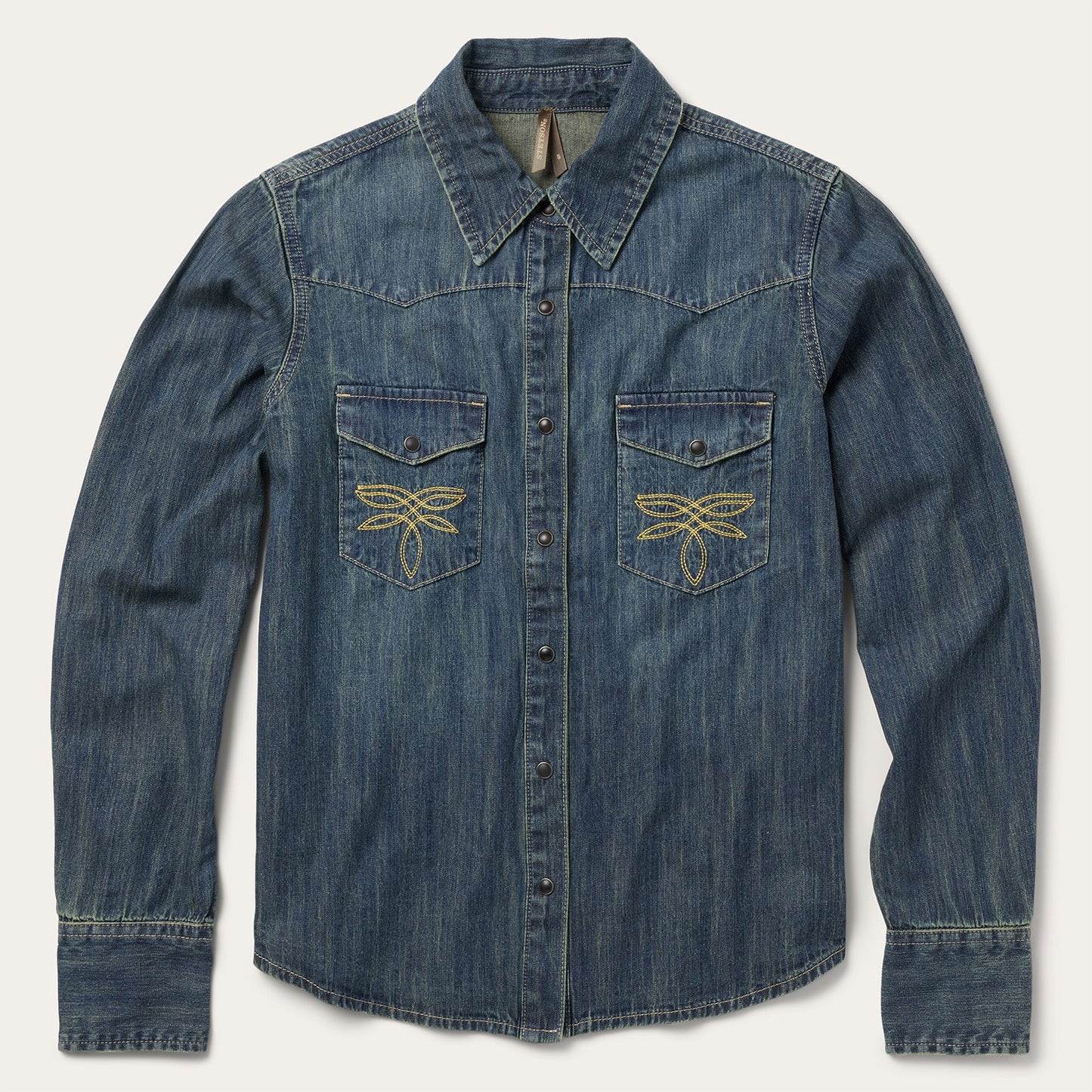 Blue Dirty Denim Boyfriend Fit Shirt / Stetson