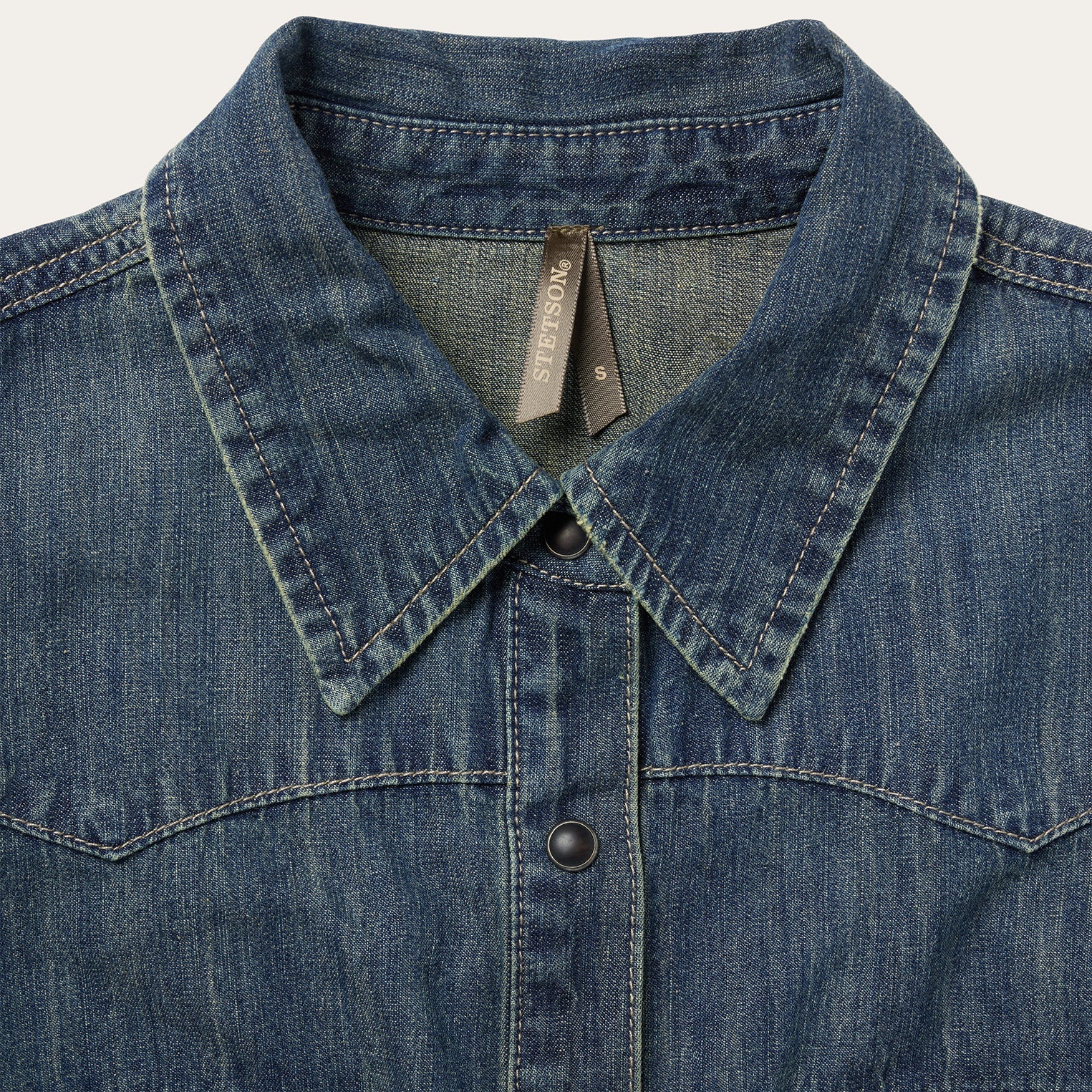 Blue Dirty Denim Boyfriend Fit Shirt / Stetson