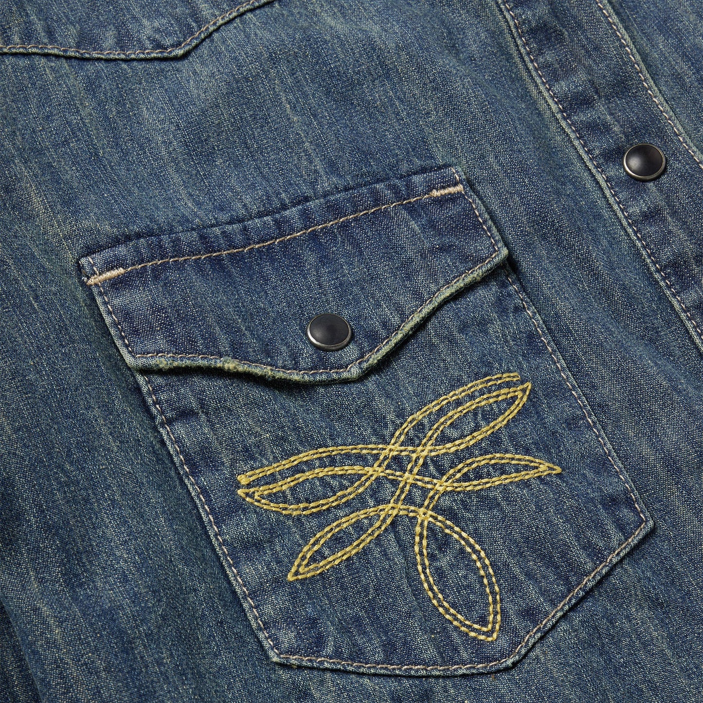 Blue Dirty Denim Boyfriend Fit Shirt / Stetson