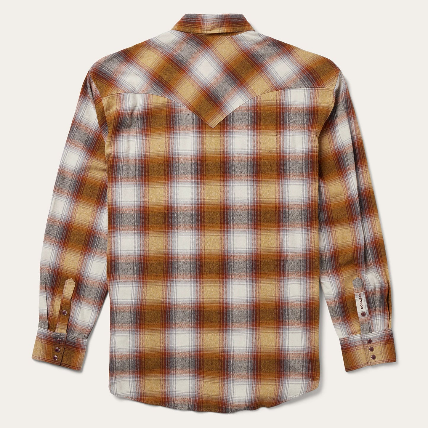 Brown Rust Plaid Flannel Western Shirt / Stetson